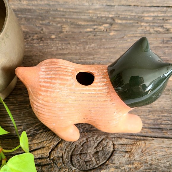 Vintage Chia terracotta cat planter. Chiapet. - Picture 7 of 9